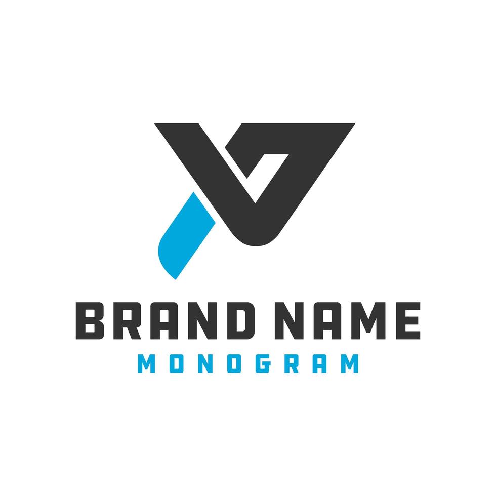 monograma logo design carta pv vetor