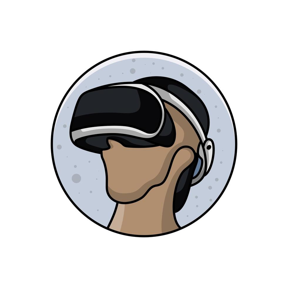 design de logotipo de jogo de realidade virtual vetor