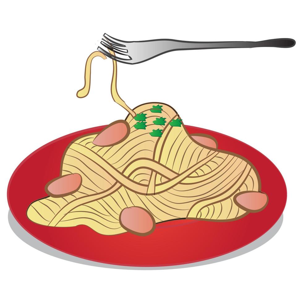 ilustração vetorial de espaguete vetor