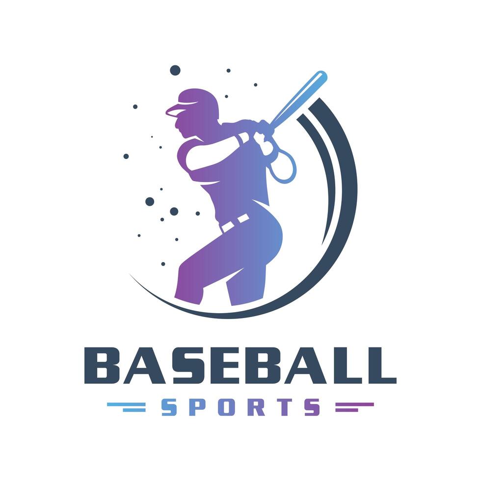 design de logotipo de beisebol esportivo vetor