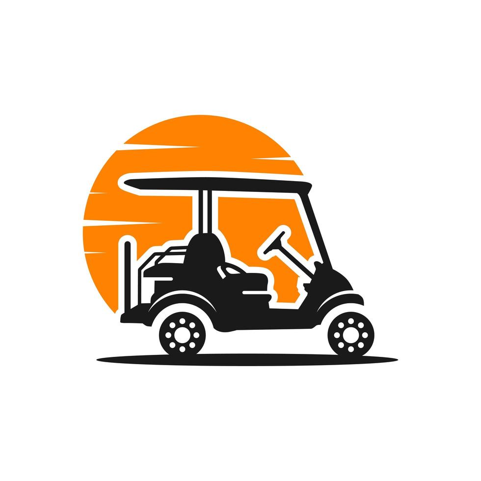 logotipo moderno de transporte de carrinho de golfe vetor