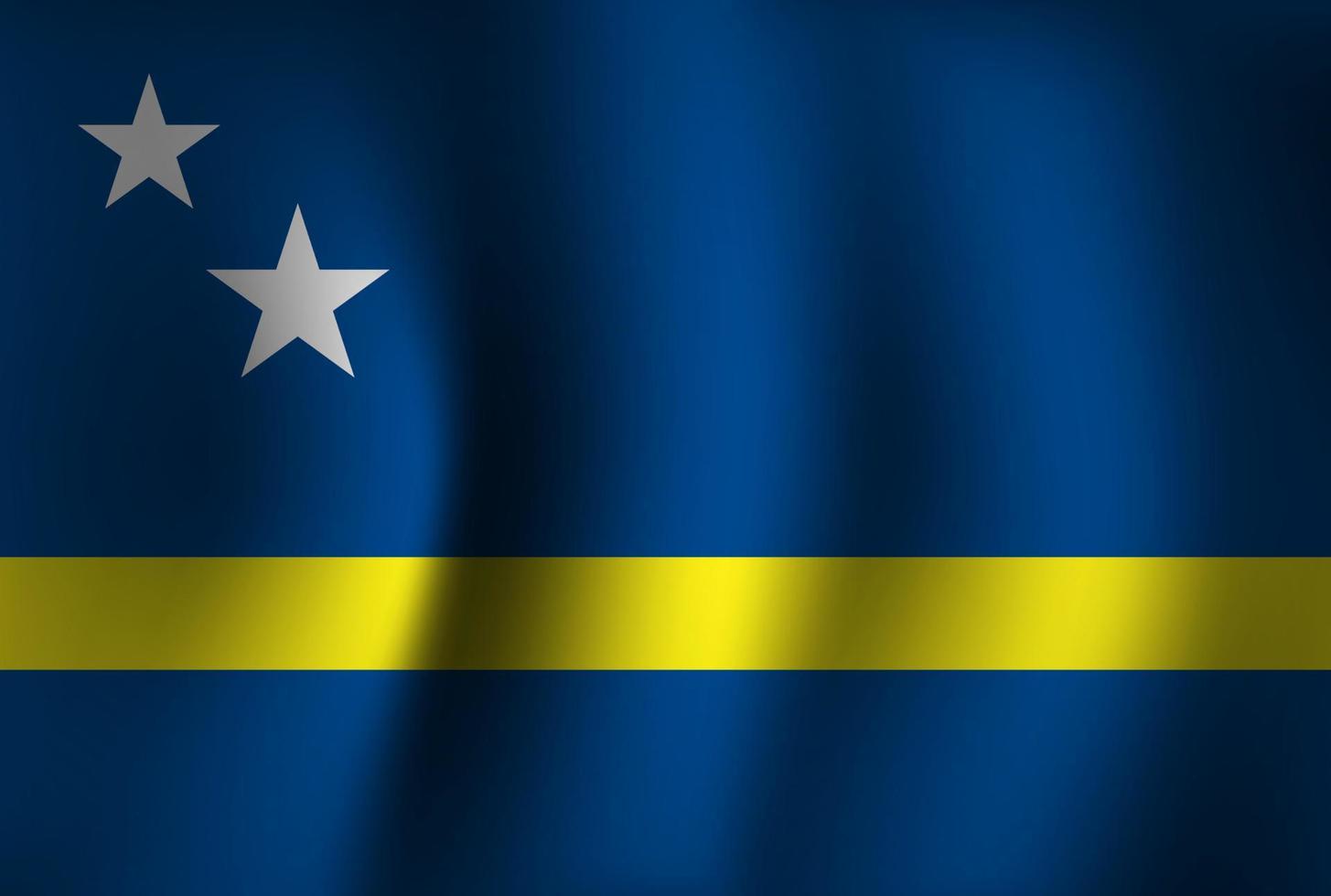 fundo da bandeira de Curaçao acenando 3d. papel de parede de banner do dia da independência nacional vetor