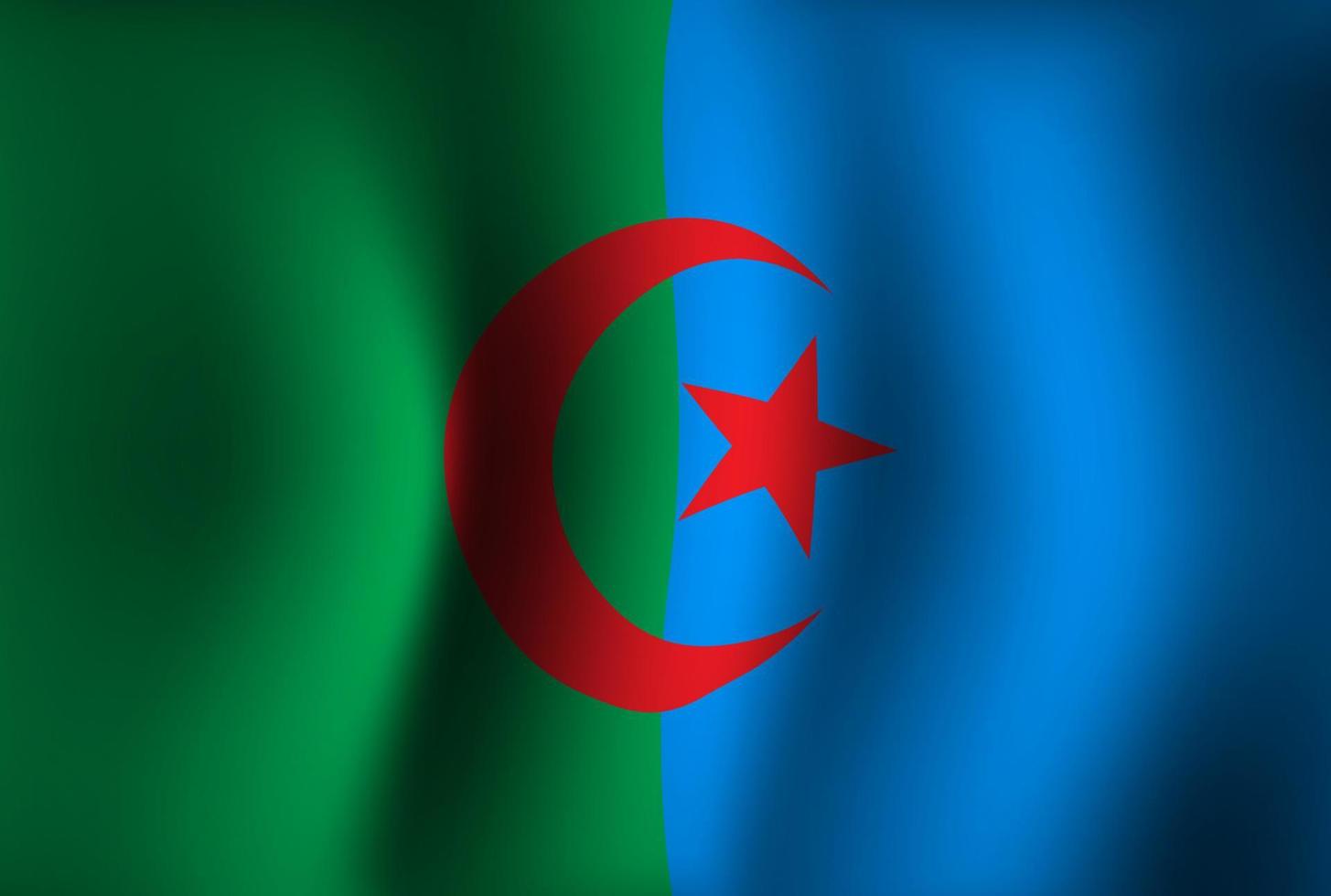 fundo da bandeira da Argélia acenando 3d. papel de parede de banner do dia da independência nacional vetor