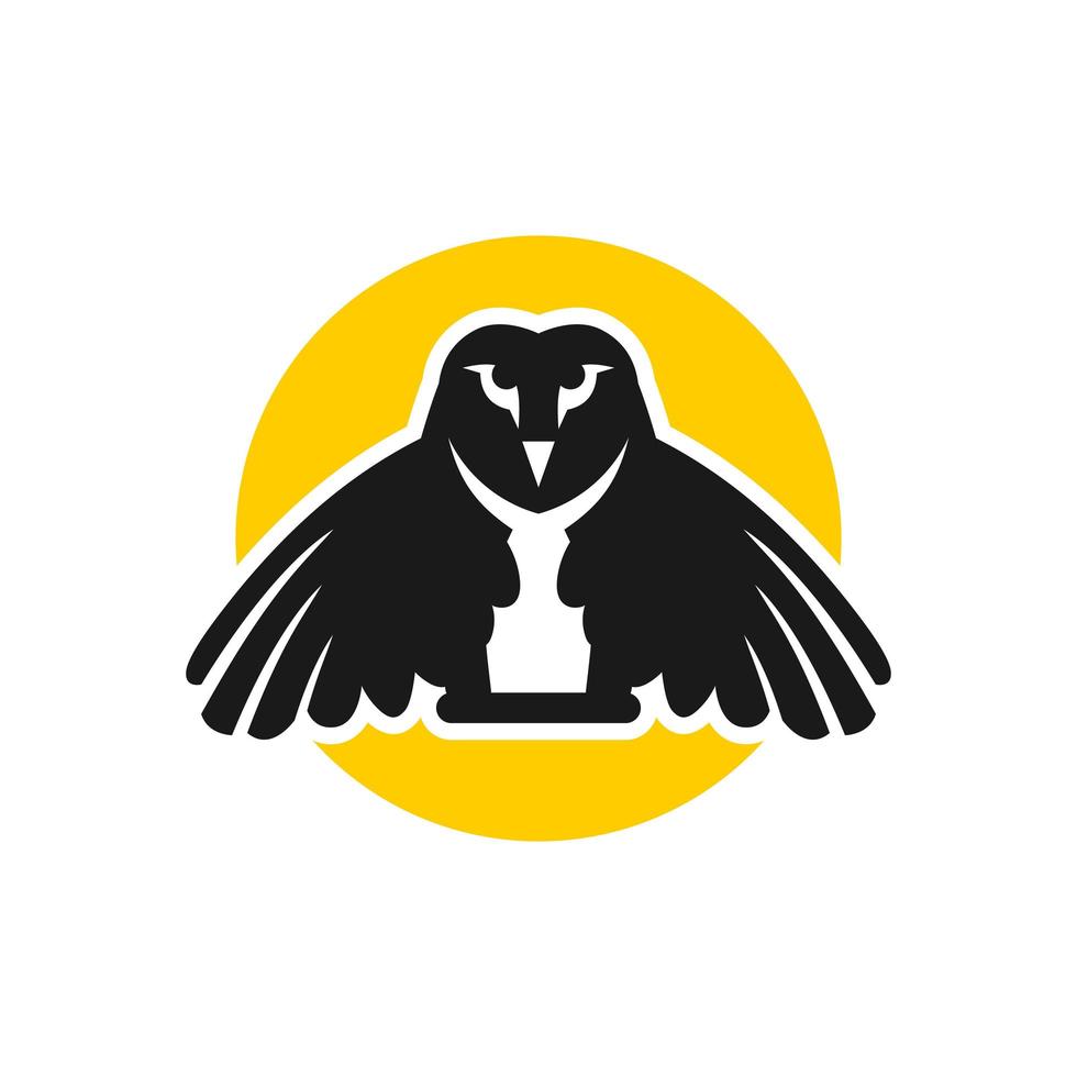 desenho de logotipo de coruja com círculos vetor
