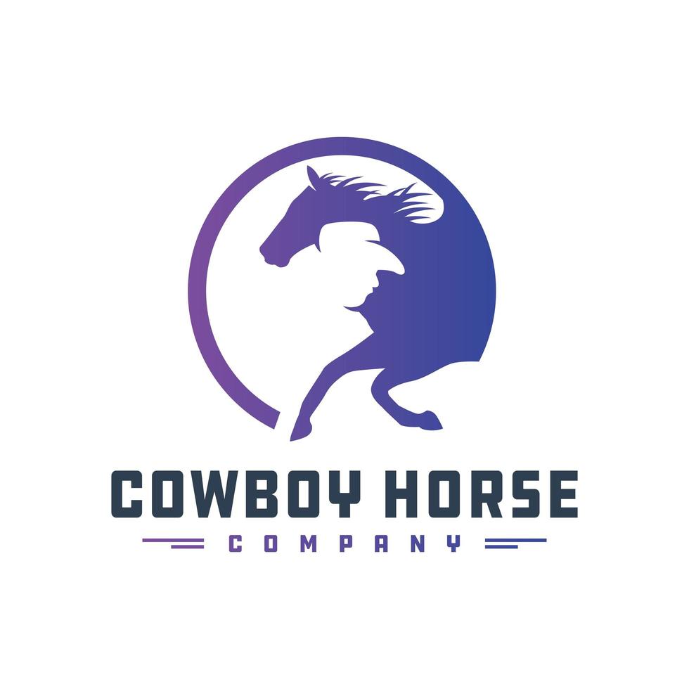 design do logotipo do cavaleiro cowboy vetor