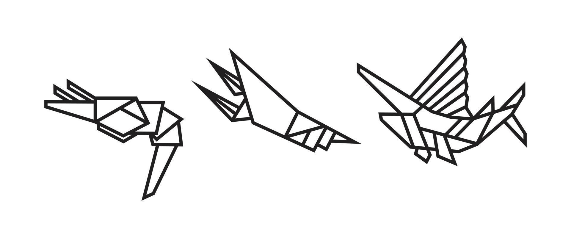ilustrações de peixes em estilo origami vetor