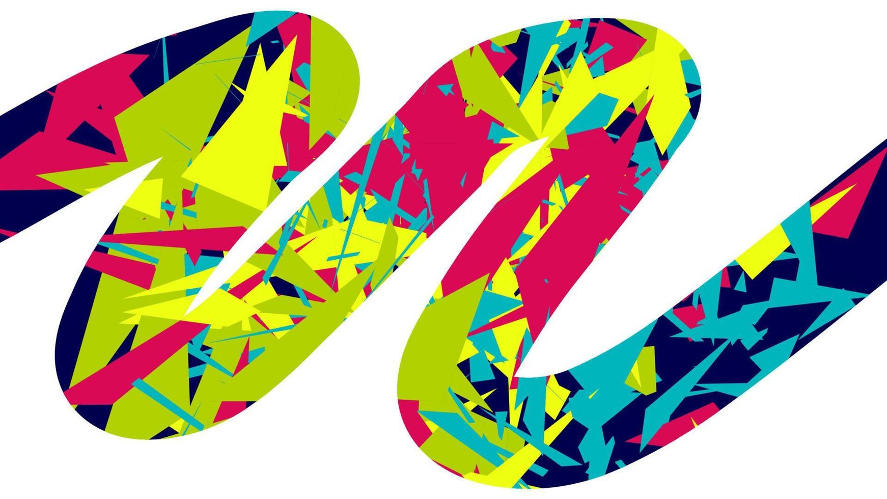 abstrato com linha colorida em zigue-zague, pincelada com triângulos caóticos, polígonos. vetor