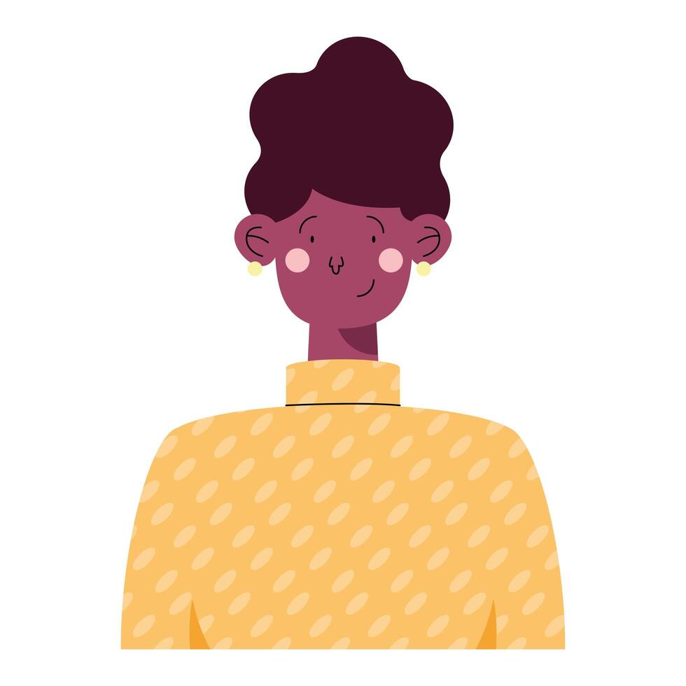 personagem de mulher afro vetor