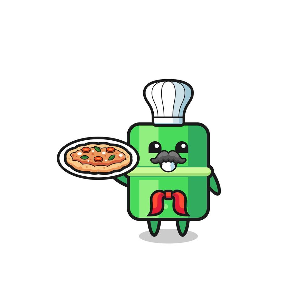 personagem de bambu como mascote do chef italiano vetor