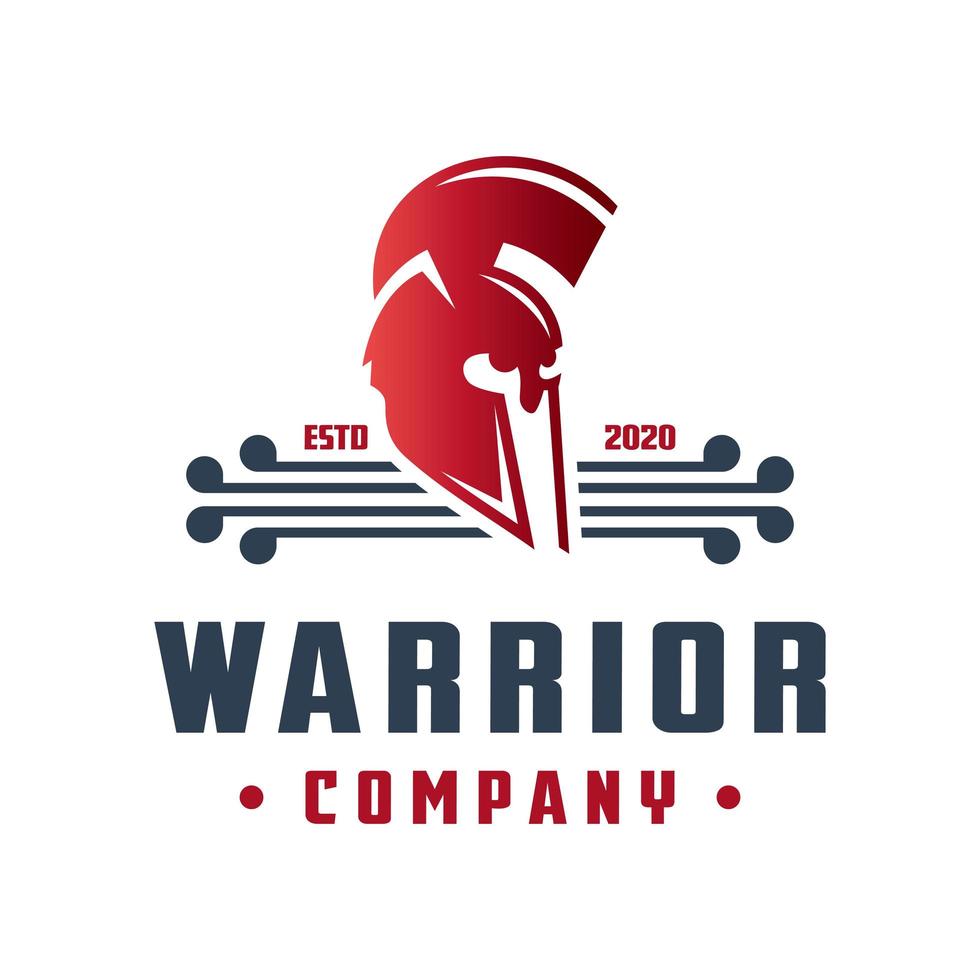 design do logotipo da cabeça do guerreiro vetor