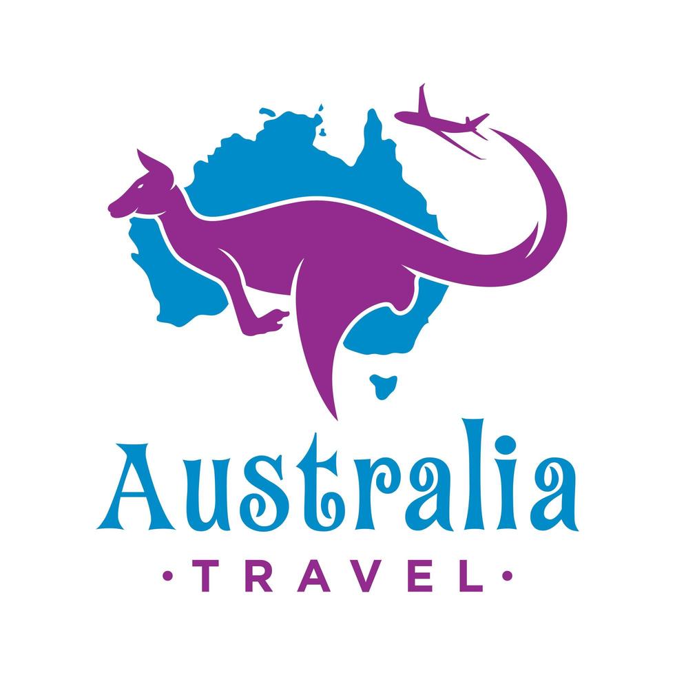 design de logotipo de viagens para a austrália vetor