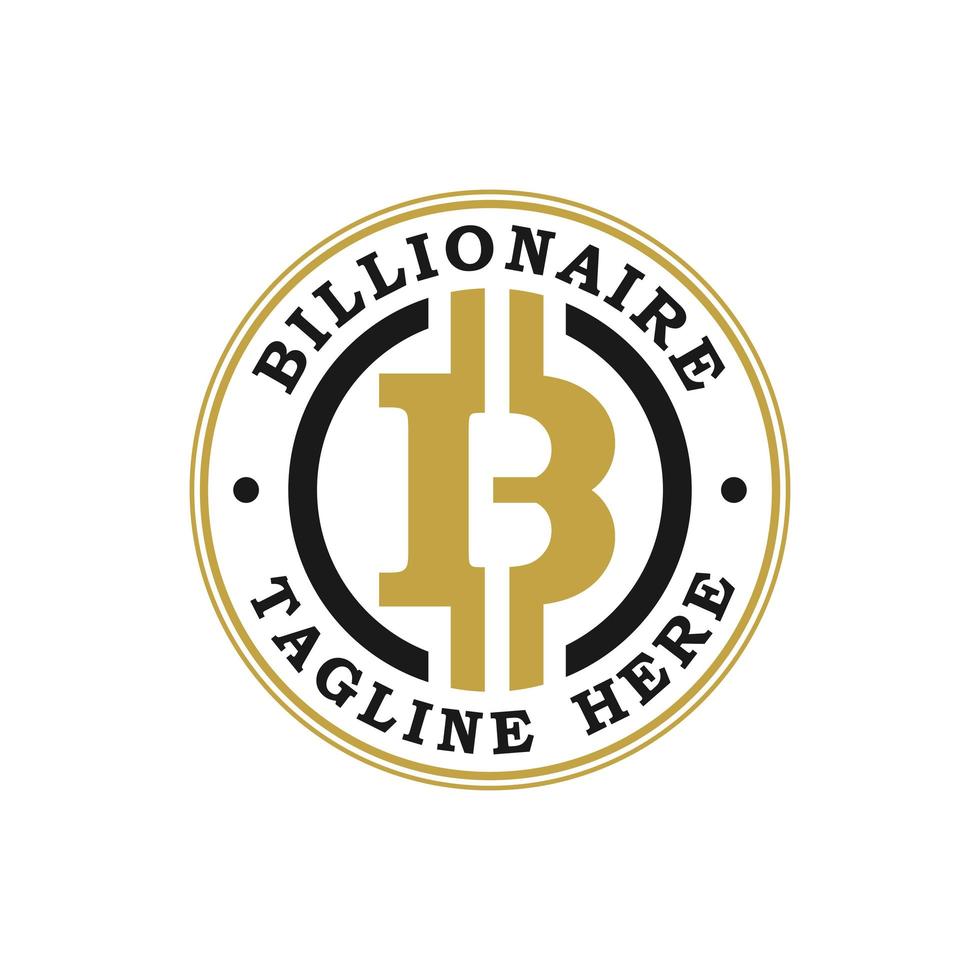 logotipo do círculo monetário bitcoin vetor