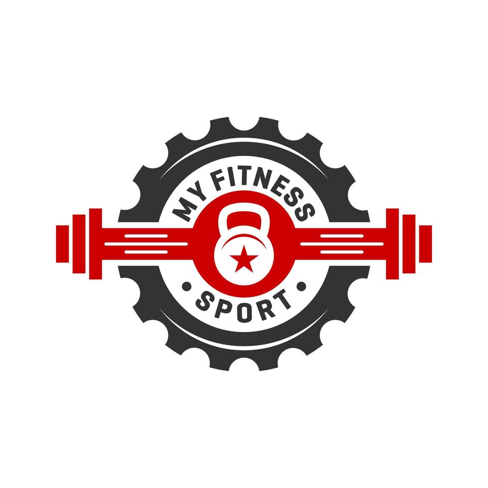 design de logotipo vintage ou esportes retrô e escudo de fitness vetor