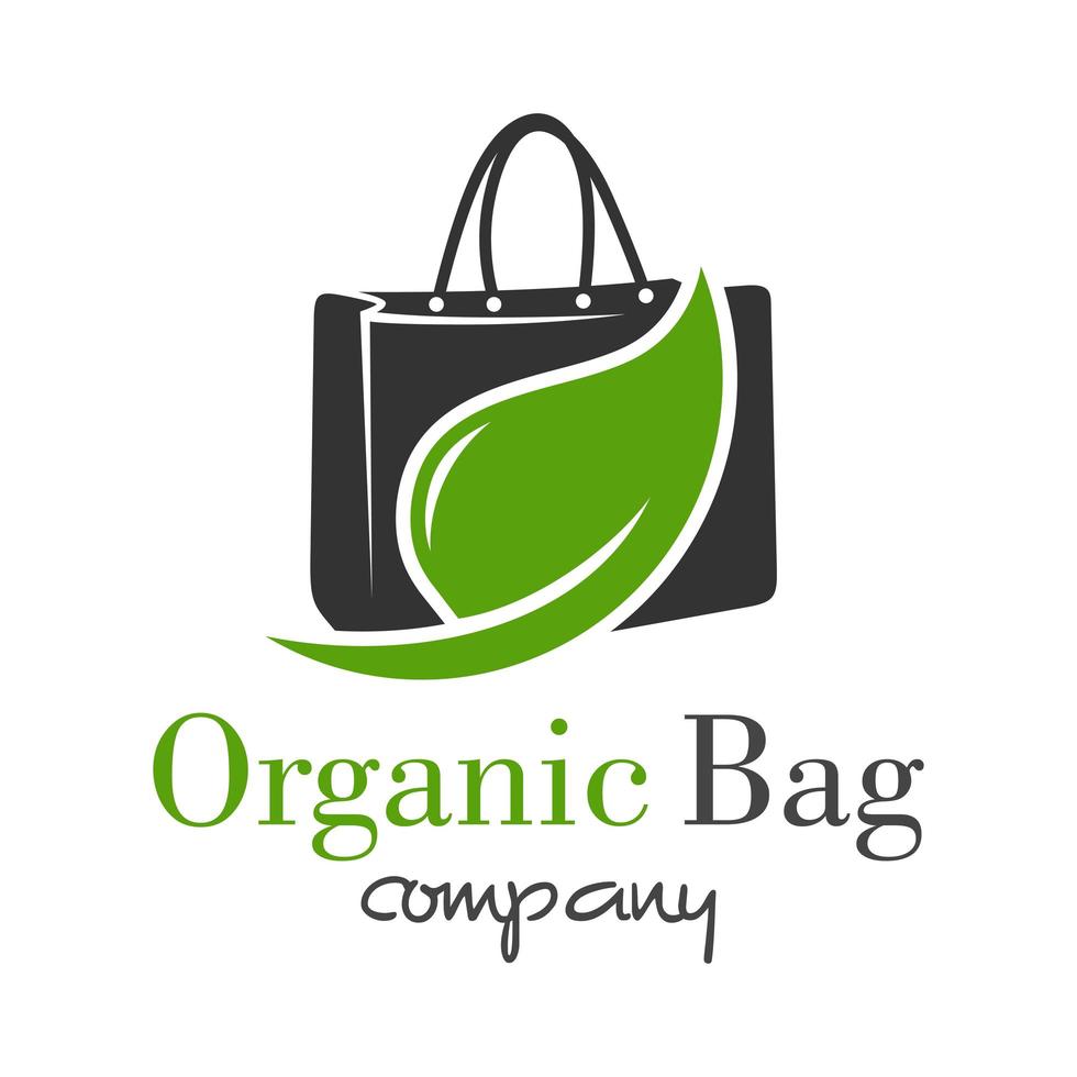 design de logotipo de sacola de compras natural vetor