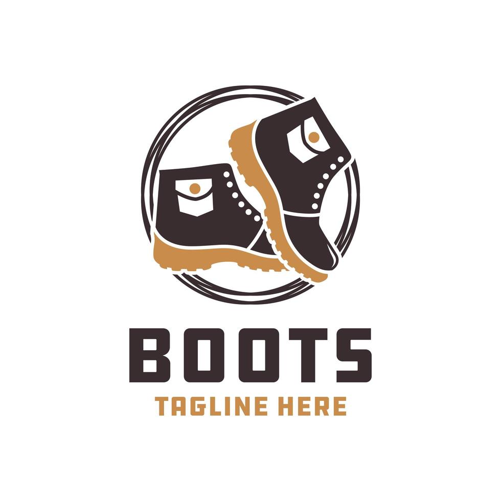 logotipo da moda de botas de montanha vetor