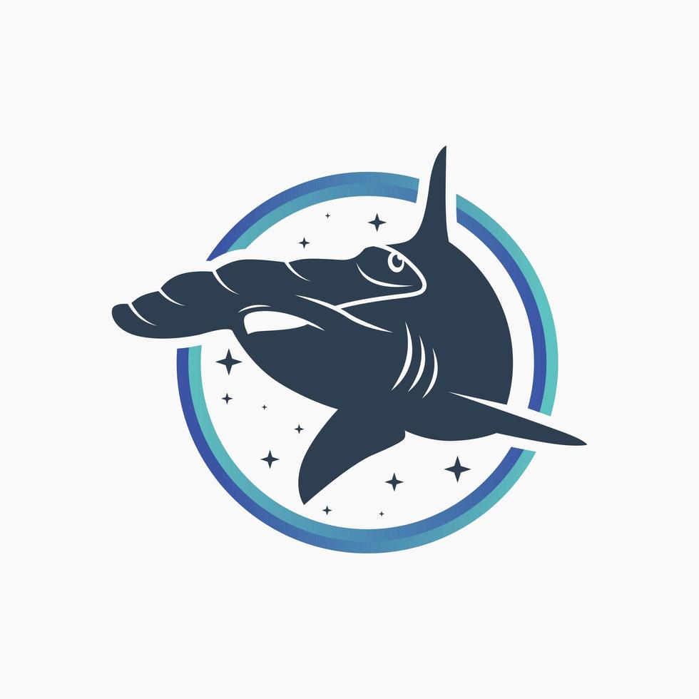 logotipo moderno do tubarão-martelo vetor