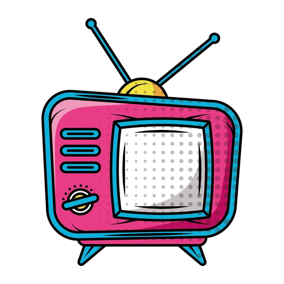 estilo pop art retro tv vetor