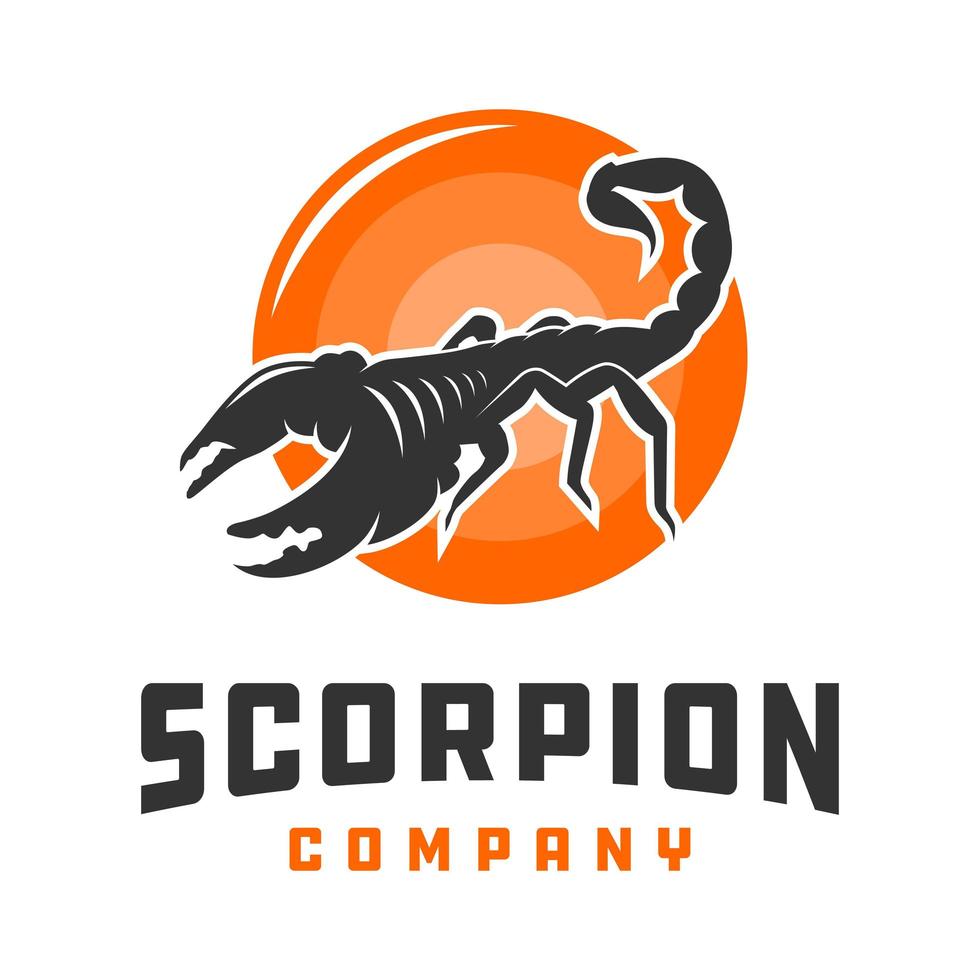 design de logotipo de animal escorpião e círculo vetor