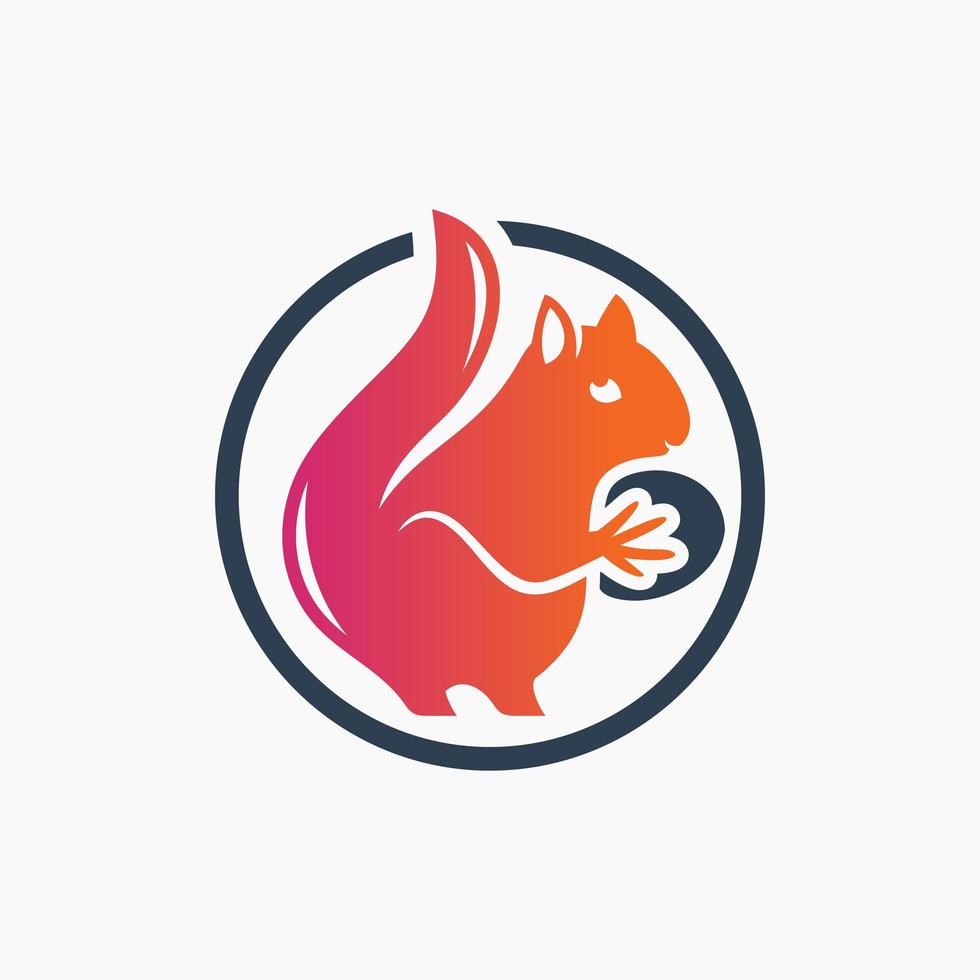 logotipo moderno animal squirrel jump vetor