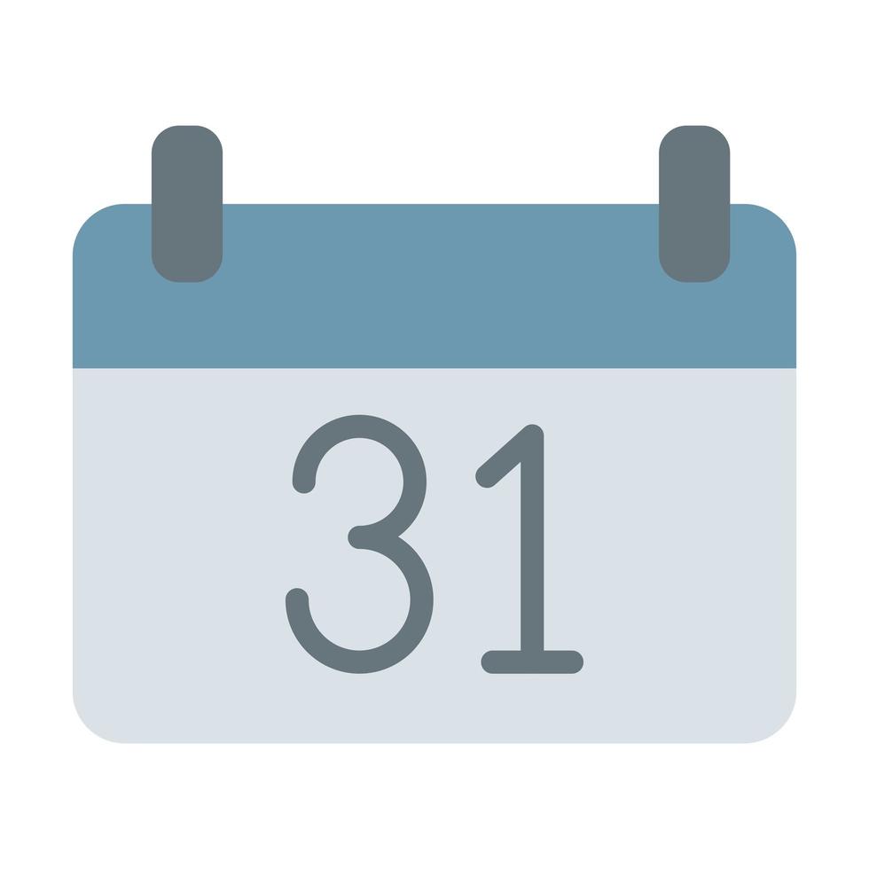 calendário com ícone isolado de 31 números vetor