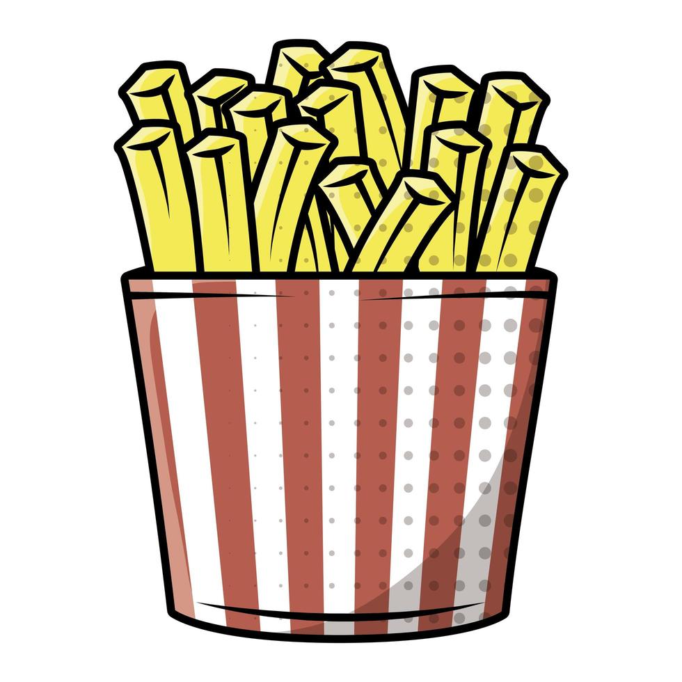 ícone de comida rápida deliciosa de batatas fritas vetor