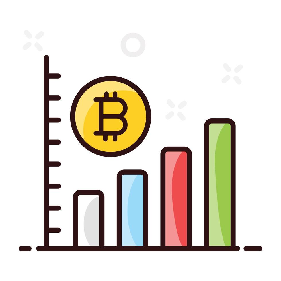 gráfico de crescimento de bitcoin moderno vetor