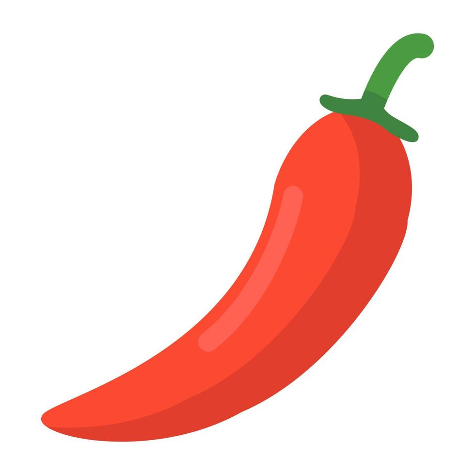 ícone plano vegetal de estilo de vetor de pimentão vermelho