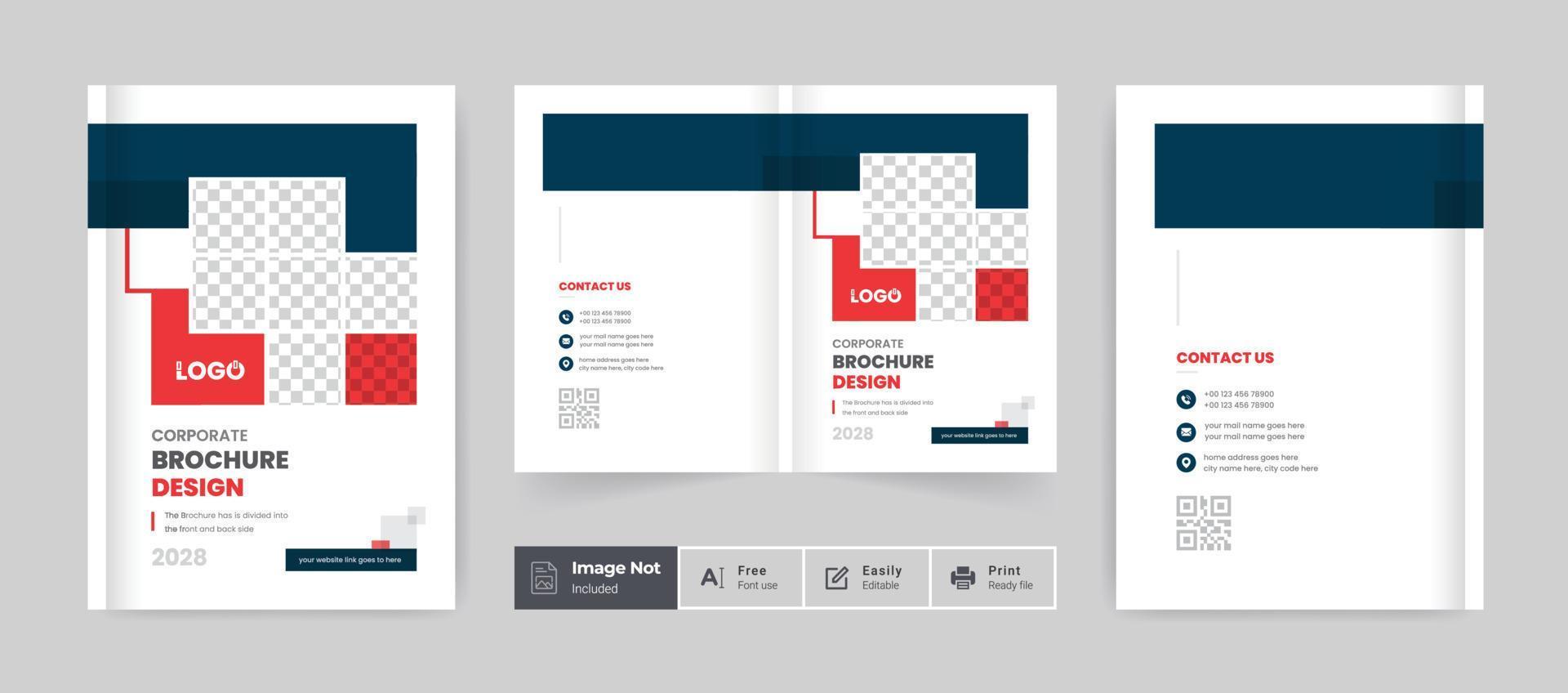 página de capa brochura de resumo corporativo profissional relatório anual capa de livro perfil de negócios modelo de design layout moderno elegante vetor