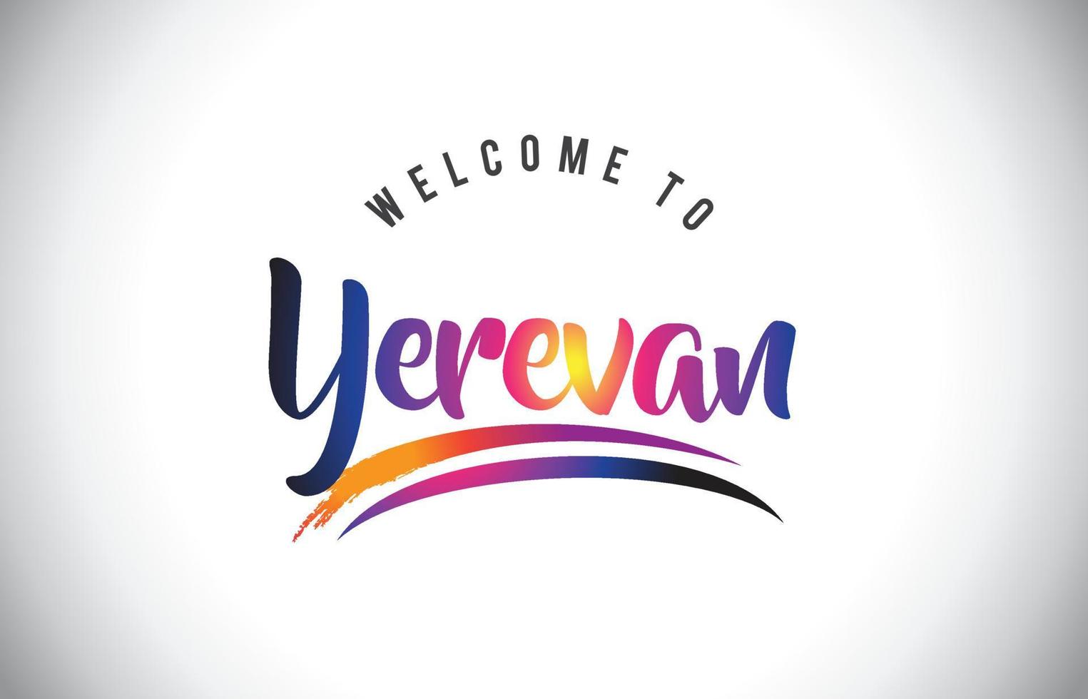 Yerevan bem-vindo à mensagem em vibrantes cores roxas modernas. vetor