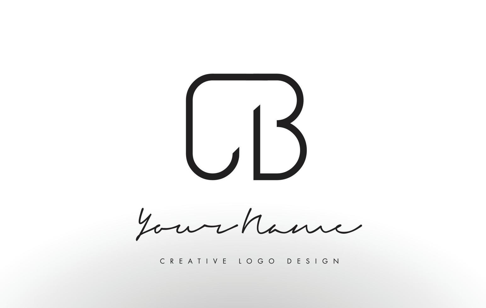 design de logotipo de letras cb slim. conceito criativo simples letra preta. vetor