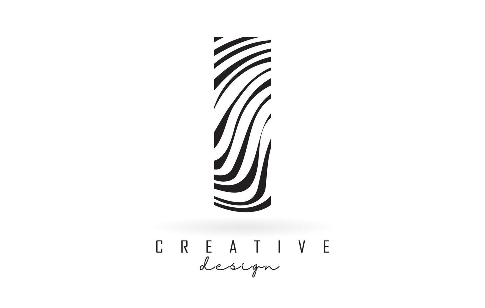 design do logotipo da zebra i carta preto e branco. vetor