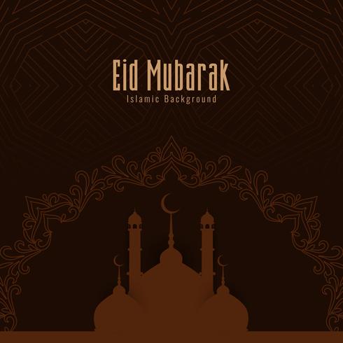 Abstrato Eid Mubarak saudação islâmica de fundo vetor