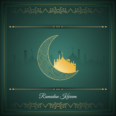 Fundo de saudação islâmica abstrata Ramadan Kareem vetor