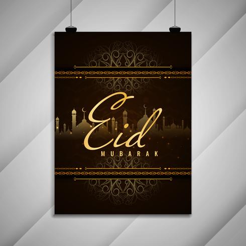 Resumo Eid Mubarak festival brochura design vetor