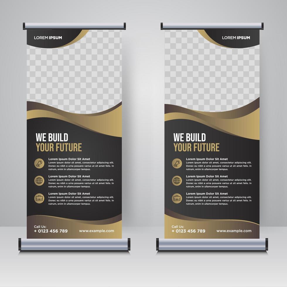 rollup corporativo ou modelo de design de banner x vetor