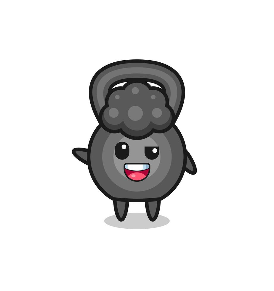 personagem do kettlebell como o garoto afro vetor