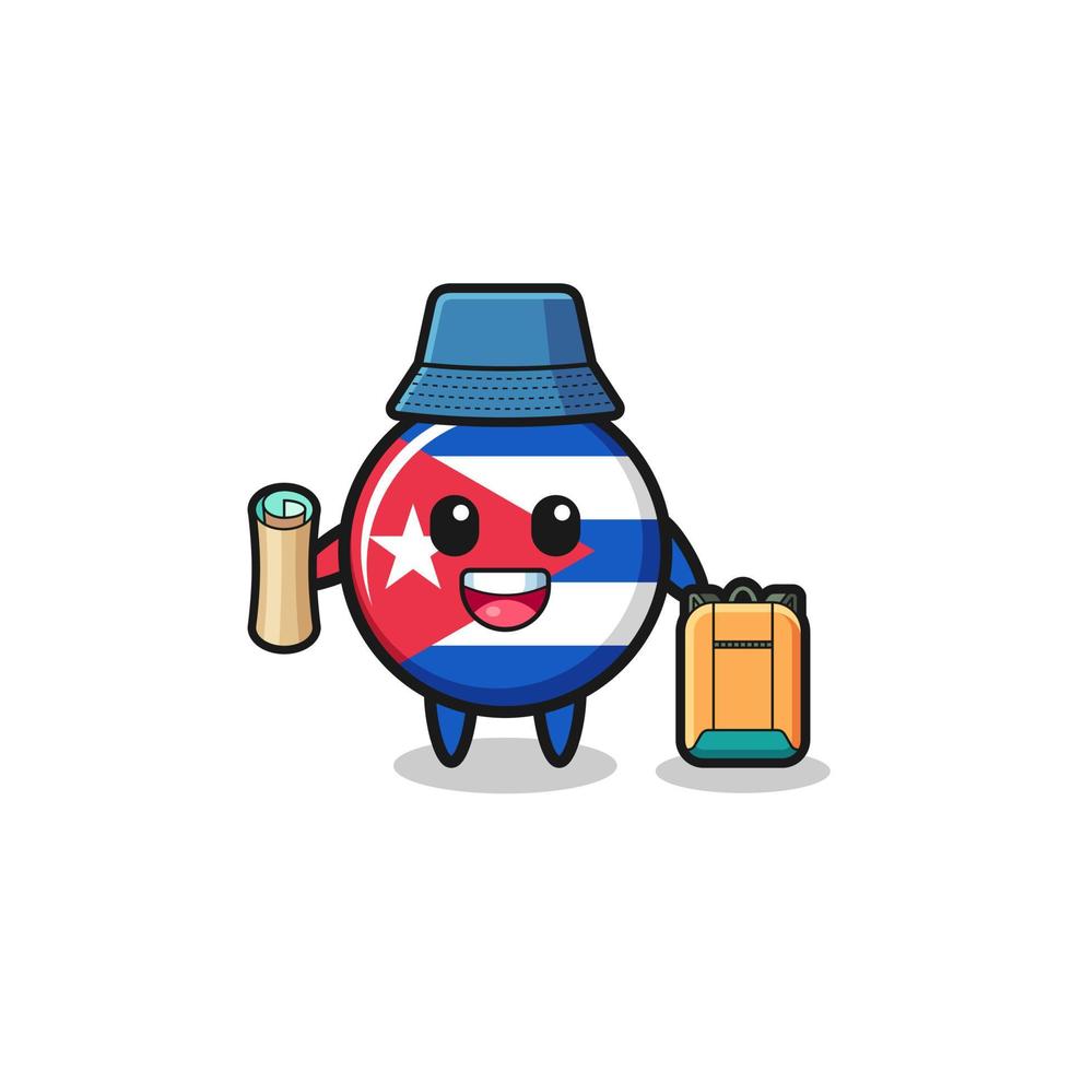 personagem mascote da bandeira de cuba como caminhante vetor