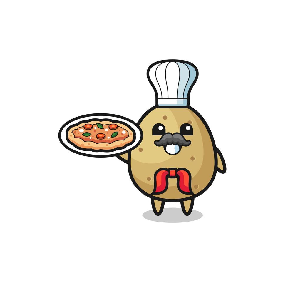 personagem batata como mascote do chef italiano vetor