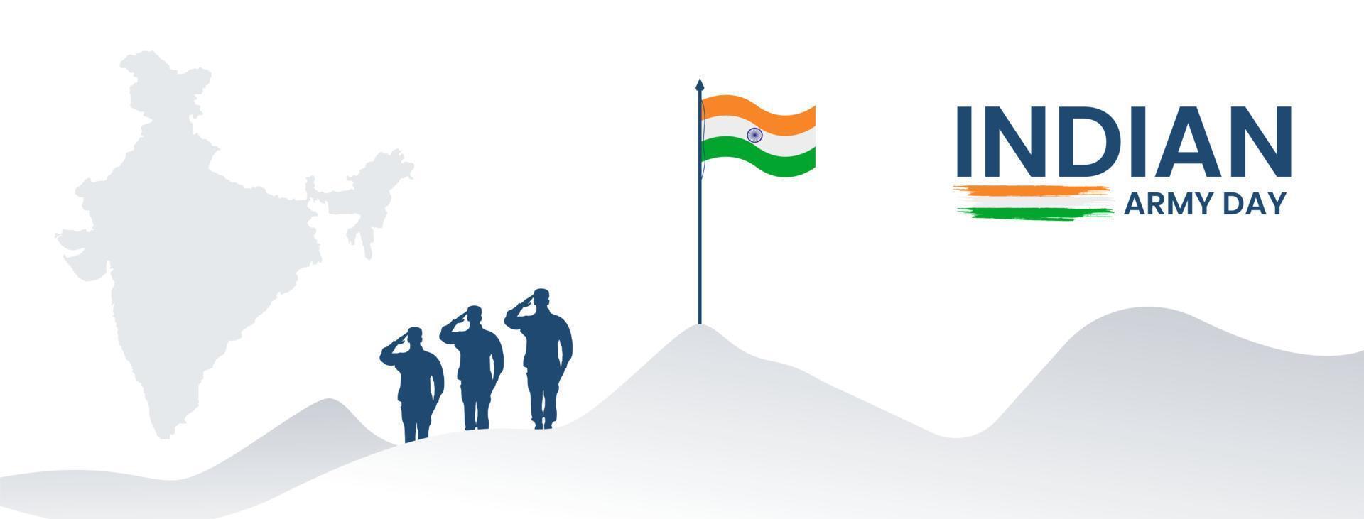 design de banner web do dia do exército indiano vetor