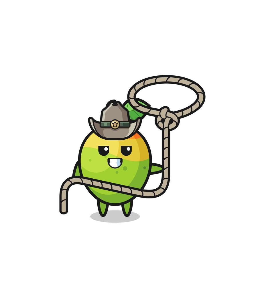 o cowboy de manga com corda de laço vetor