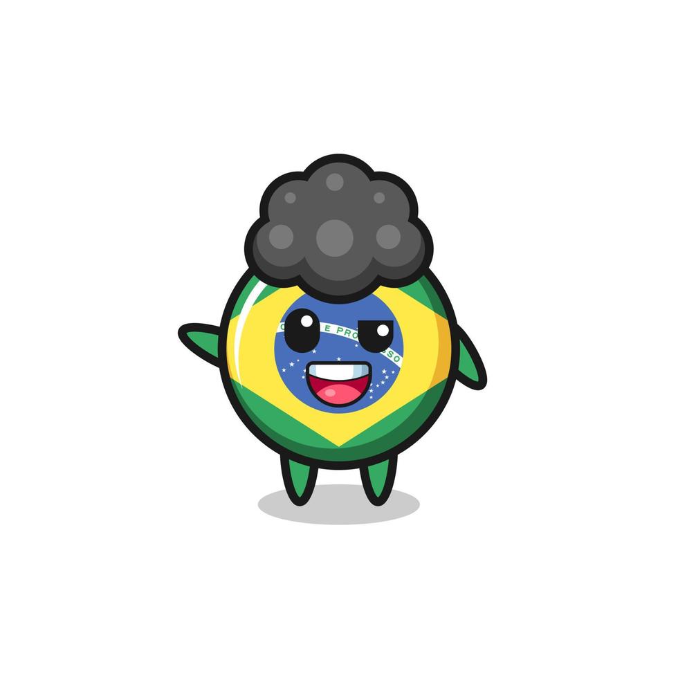 personagem da bandeira do brasil como o garoto afro vetor