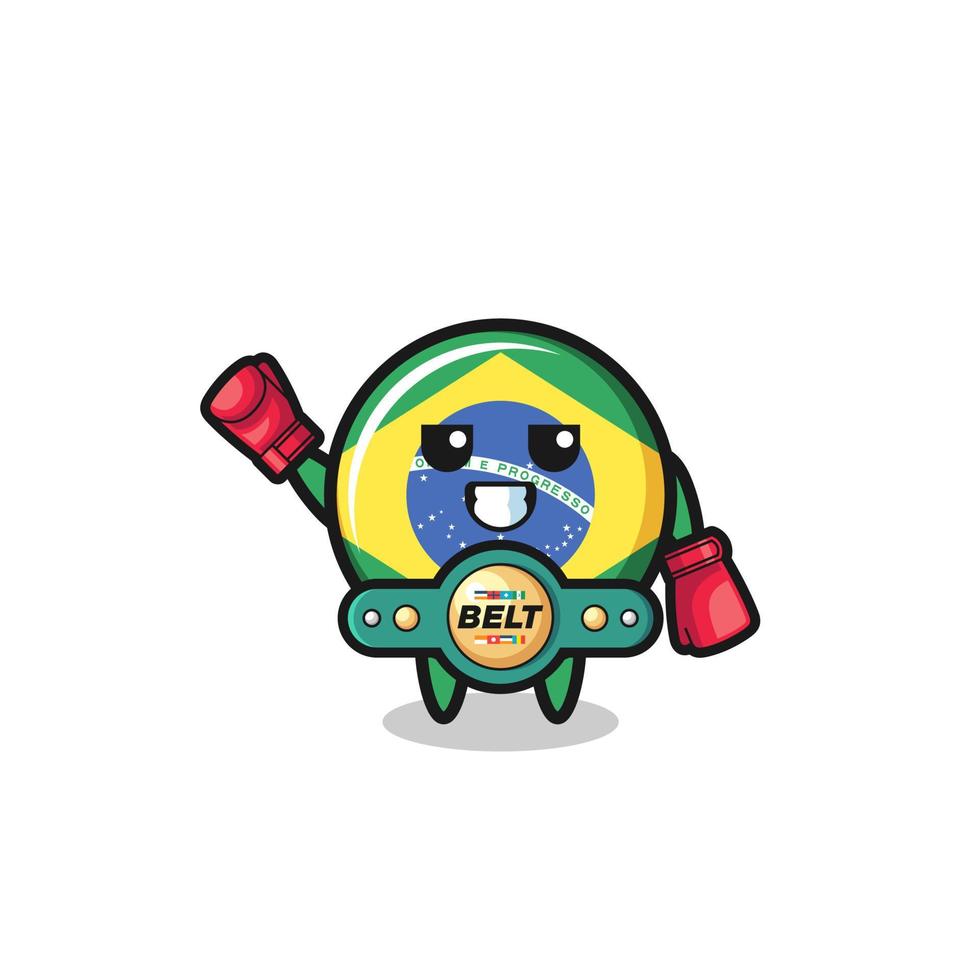 personagem mascote do boxeador da bandeira do brasil vetor