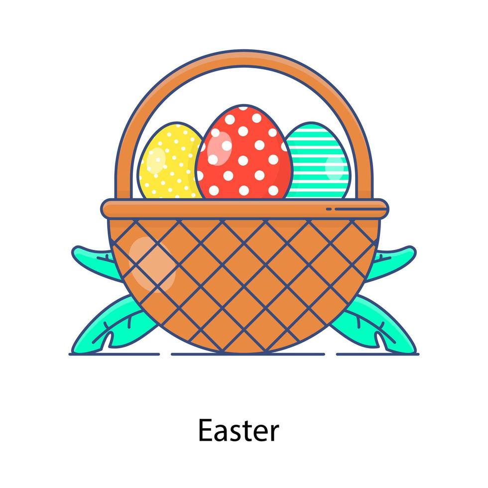 decoração de casca de ovo de vetor de balde de ovos de páscoa