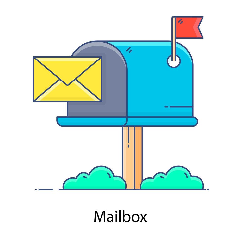 caixa de correio ícone plana comunicação vintage vetor