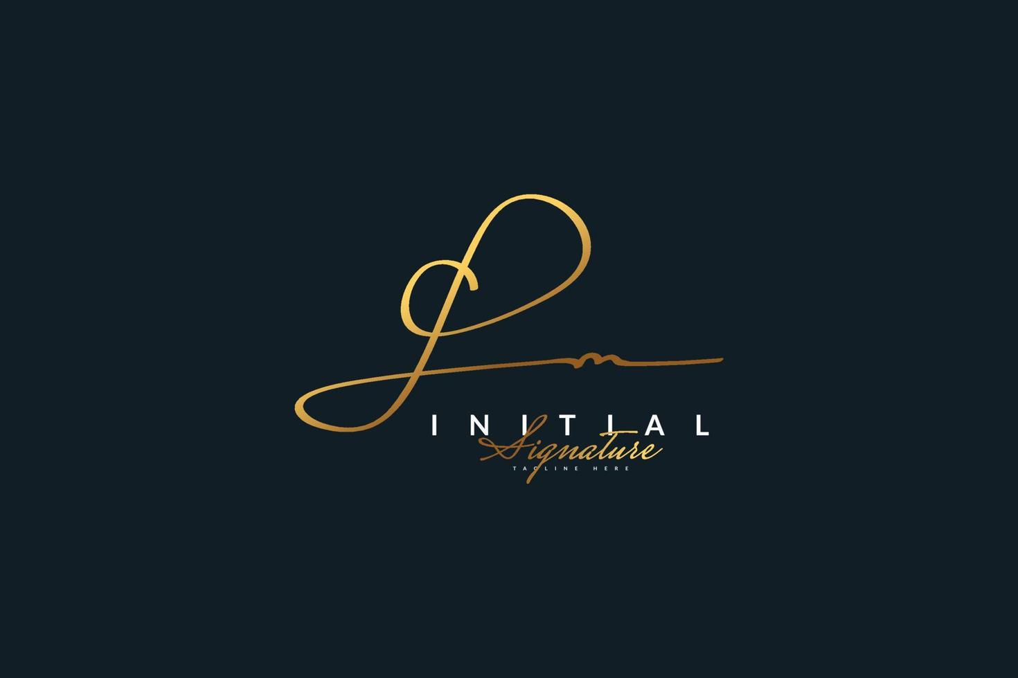 Projeto do logotipo inicial do lm com estilo de escrita à mão em gradiente dourado. logotipo ou símbolo de assinatura inicial para identidade de casamento, moda, joias, boutique, botânica, floral e comercial vetor