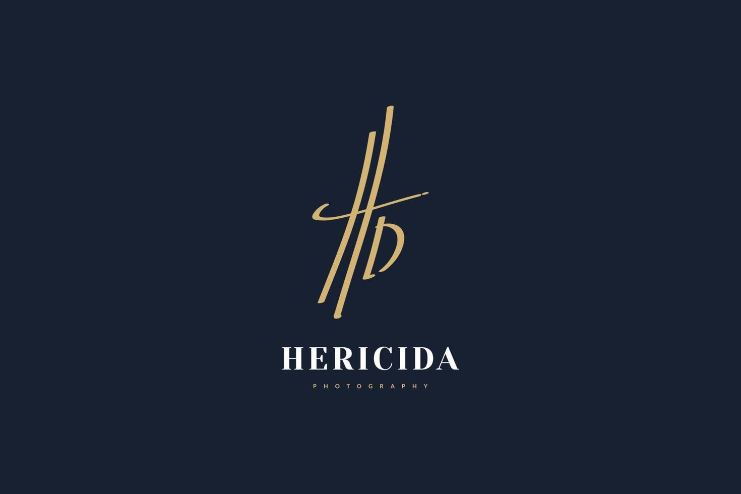 Hed design do logotipo inicial com estilo de escrita à mão. logotipo ou símbolo de assinatura hd para identidade empresarial vetor