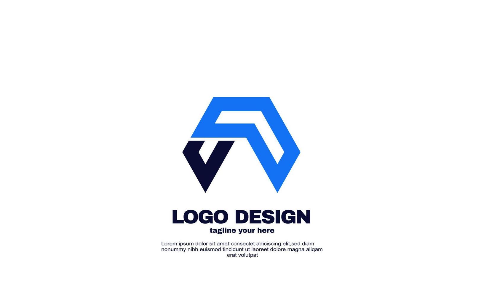 abstrato azul marinho inspiração moderna empresa logotipo comercial vetor