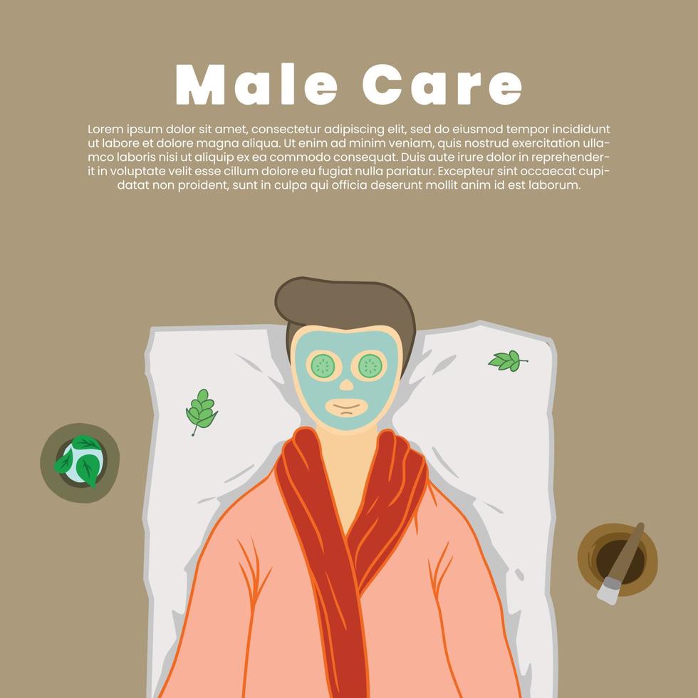 ilustração de cuidados masculinos design plano vetor