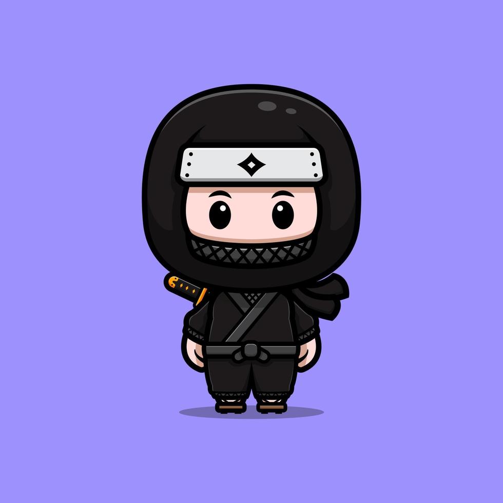 ícone de desenho animado bonito ninja mascote. ilustração do personagem  mascote kawaii para adesivo, pôster, animação, livro infantil ou outro  produto digital e impresso 5055571 Vetor no Vecteezy
