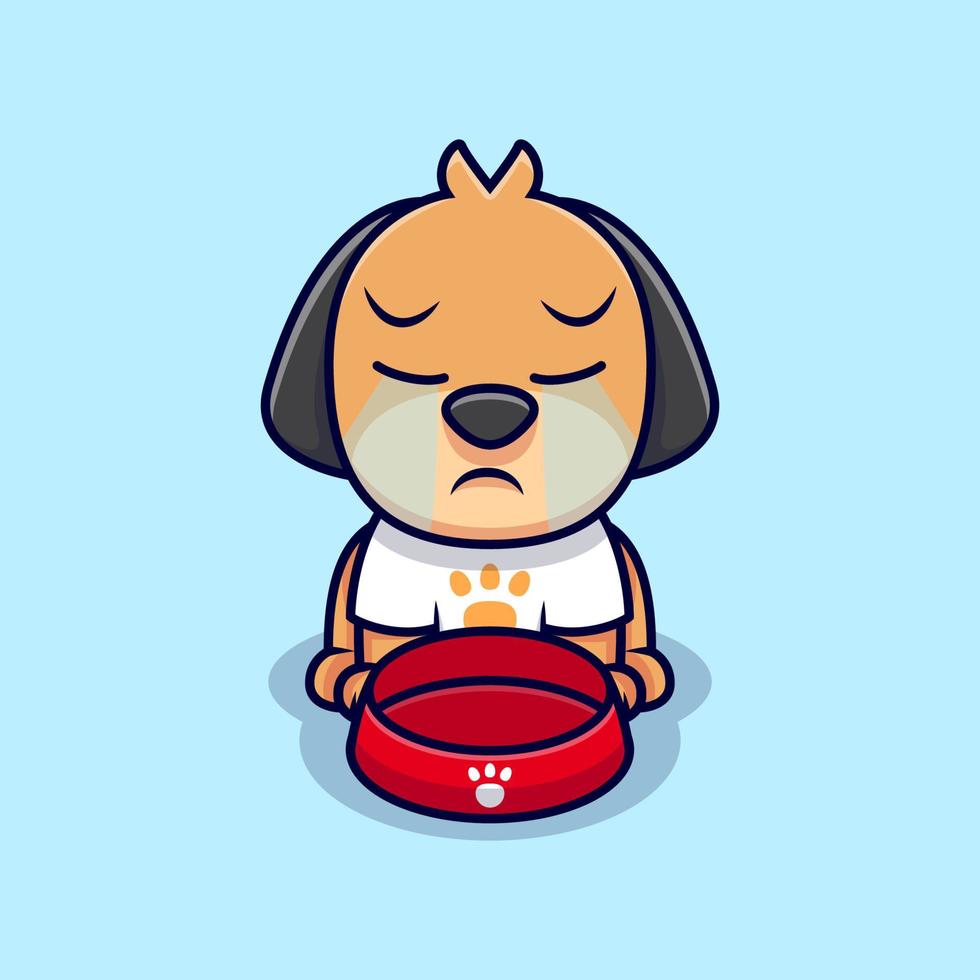 lindo cachorro chorando ilustração em vetor desenho animado. estilo cartoon plana